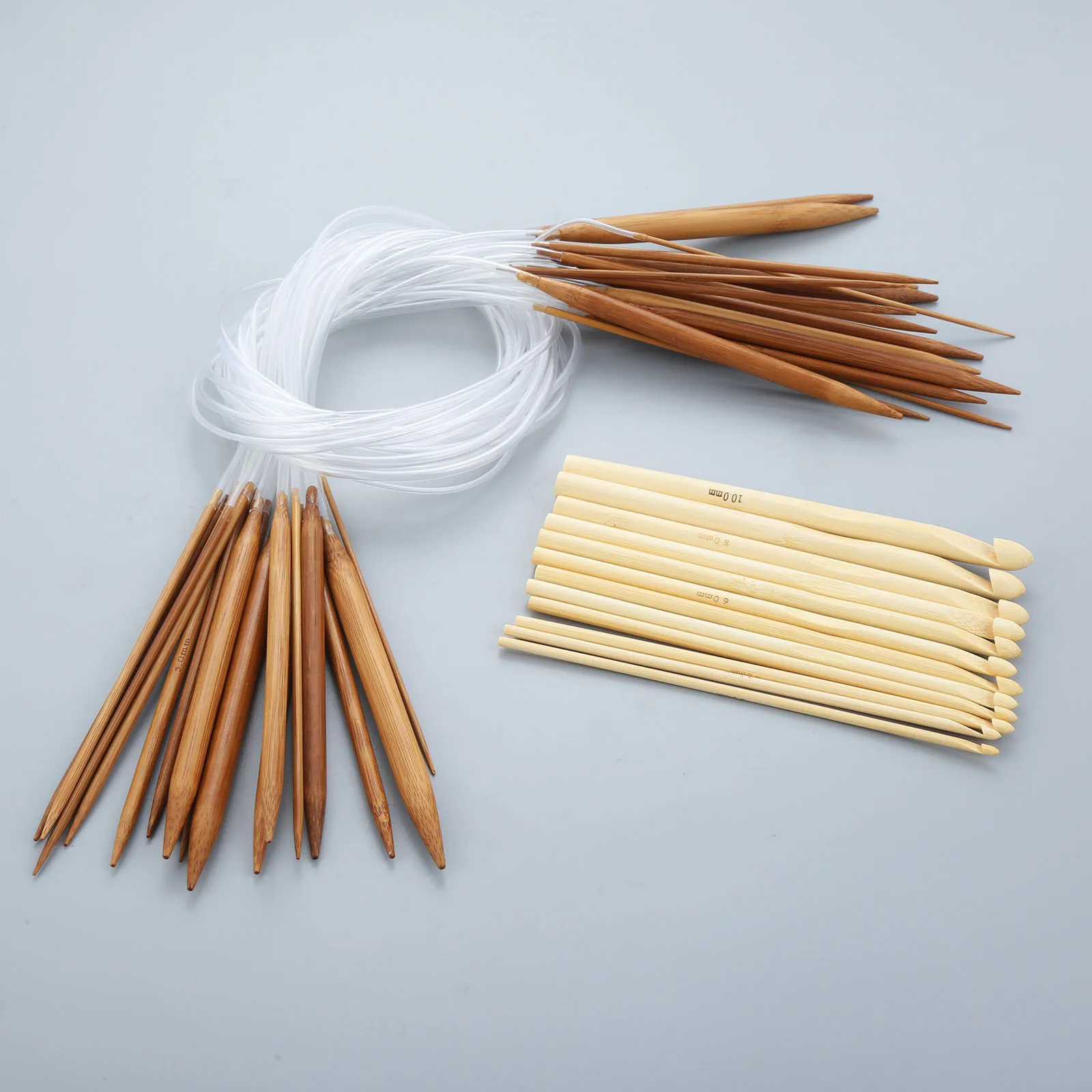 

18Pairs Useful Bamboo Plastic Circular Knitting Needle& 12pcs Crochet Needle Hook Hand weaving tool DIY Sewing Tools Durable