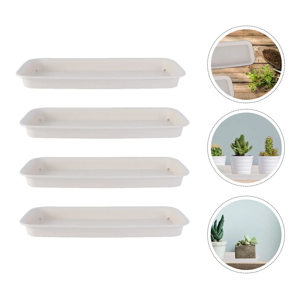 

4 Pcs Thicken Plastic Planter Tray Indoor Pots Flower Saucers Raw Material Pp Gardening Water Trays