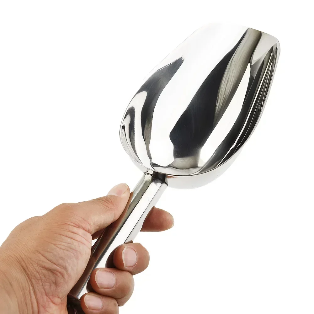 Stainless Steel Ice Scoop Candy Ice Scraper Buffet Bar Food Measuring Scoop Shovel Flour Dry Goods Shovel Kitchen Gadget,ice cream scoop,ice shovel scoop,ice cube scoop