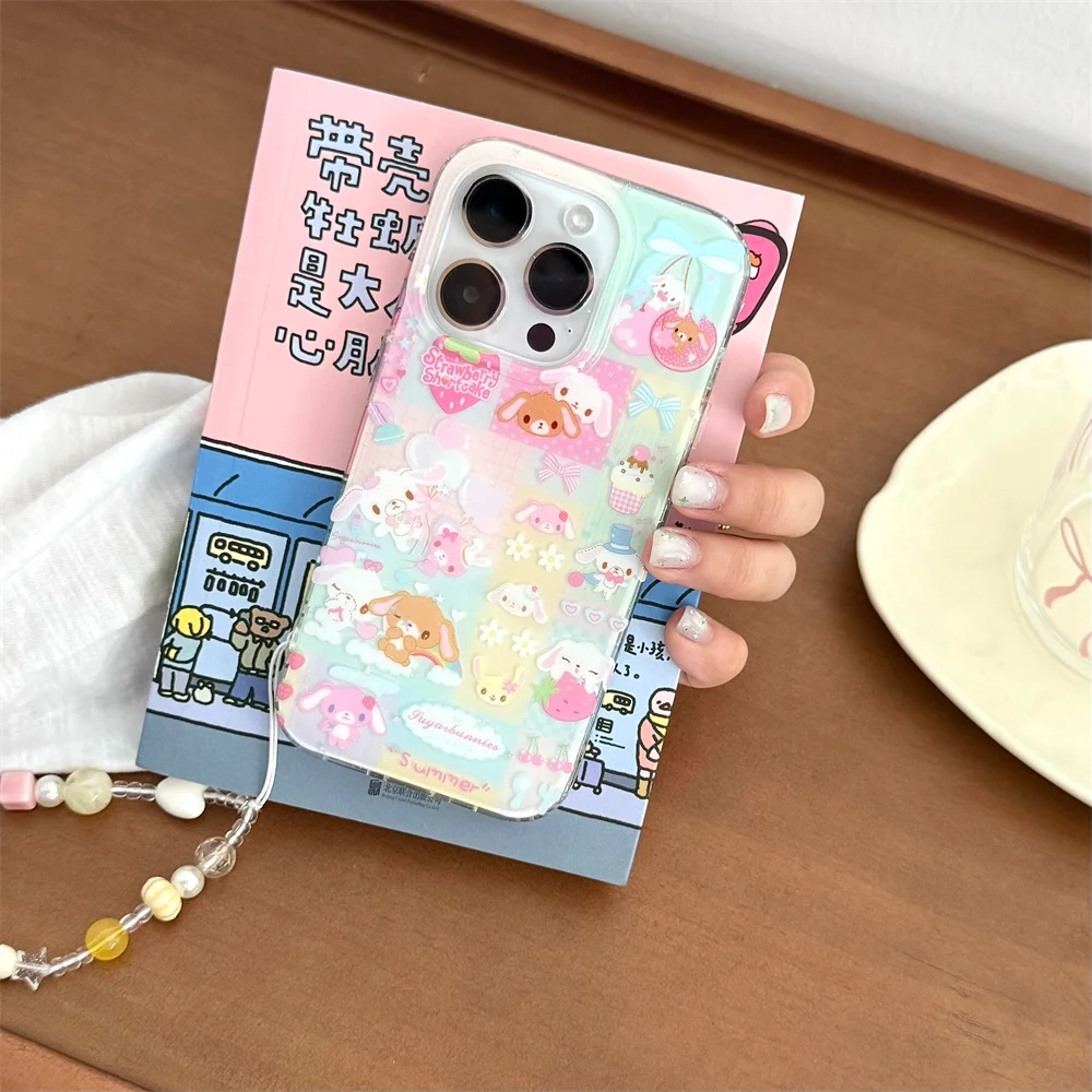 Kawaii جراب هاتف الحلوى الدب أرنب الغطاء الواقي آي...