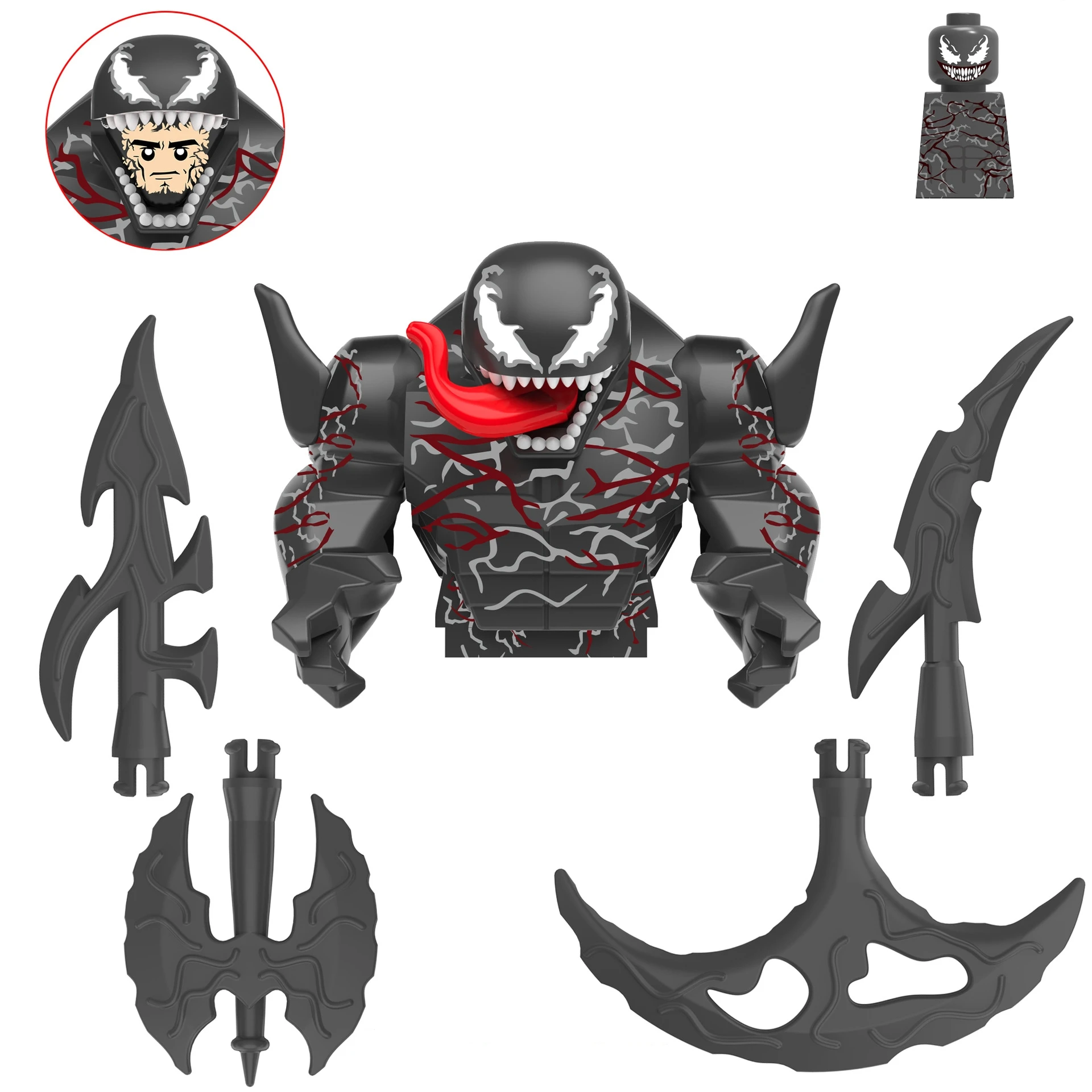 thumbnail image 1 of Bloques de construcción Anime Disney Modelo Figuras Gran Duende Spiderman Iron Man Venom Capitán Hawk Deadpool Technic Armadura Ciudad Regalo Juguete, 1 of 5