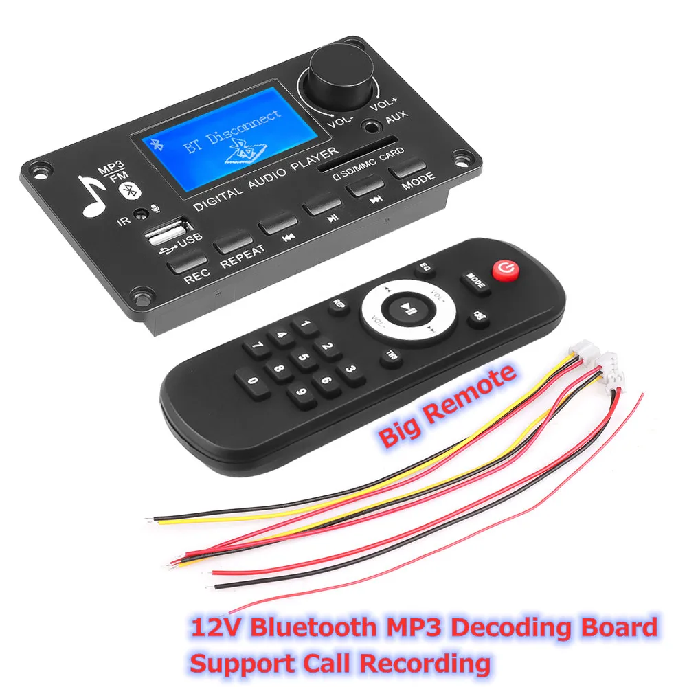 best mp3 player kebidu Call Recording mp3 player 12V bluetooth 5.0 WMA Decoder Board Car Audio USB TF USB FM Radio Module with Remote Control samsung mp3 player MP3 Players