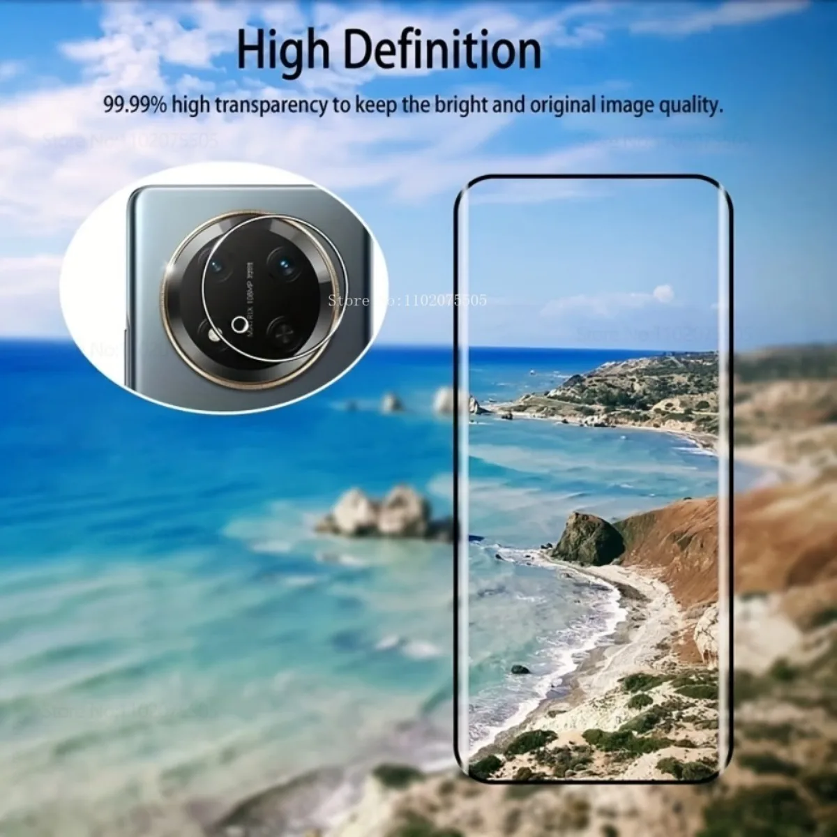 Ultra HD Black Edge Tempered Glass & Camera Protector Set - 2-Pack