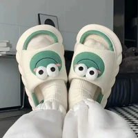 Winter Warm Indoor Home Slides  Women's Slippers Comfortable Soft Thick Sole Frog Linen Slippers Anti Slip Couples's  Slippers - Image 5