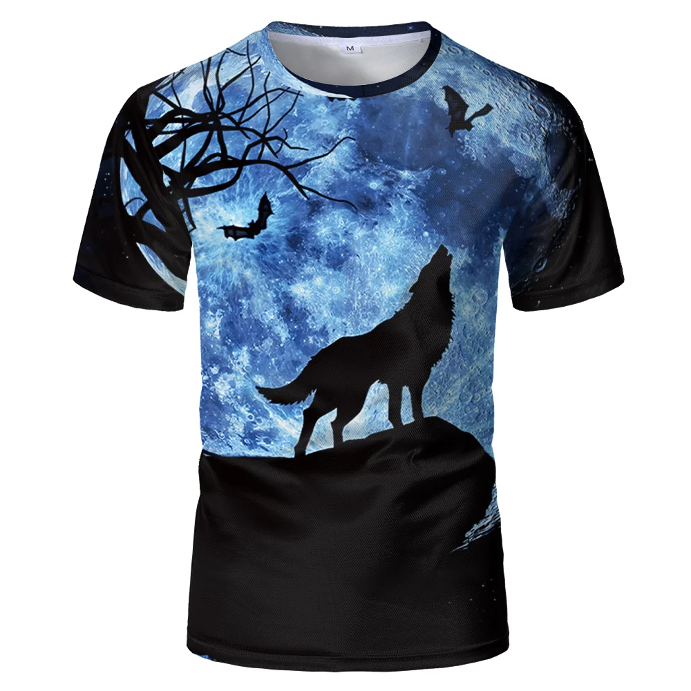 

2021 Newest Wolf 3D Print Animal Cool Funny T-Shirt Men Short Sleeve Summer Tops t shirt Male Fashion Casual T shirts Male Tops