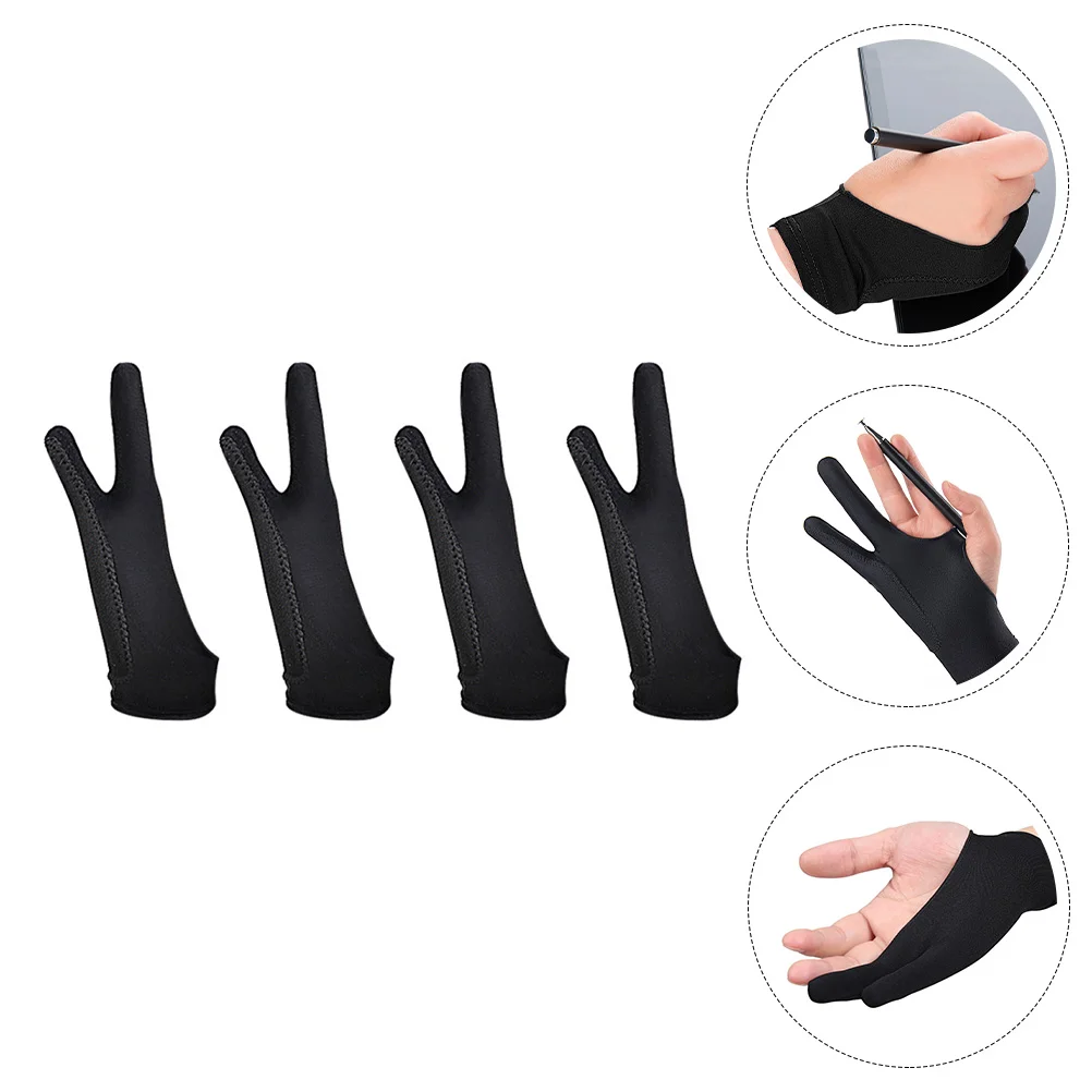 

2 Pairs Drawing Two Finger Gloves Digital Tablet Artist Sketching Number Nylon 85% Painting Supplies Two-finger