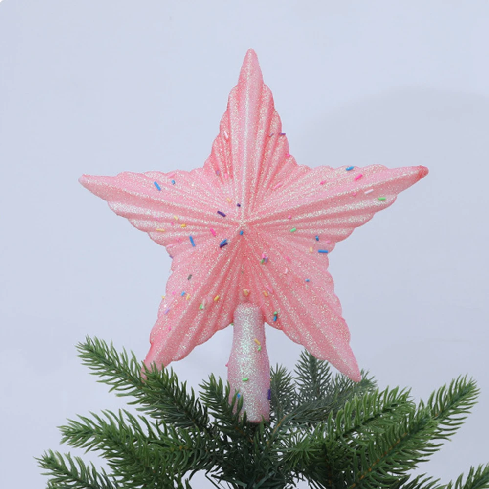 Decoris kerstboom piek - ster vorm - goud - glitter - 19 cm | Fun en Feest