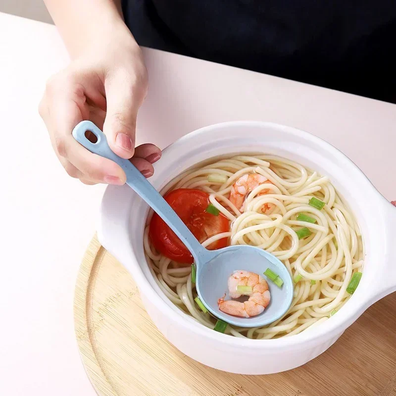 Household Utensils Spoon Wheat Stalk Spoon Tablespoons Plastic Large Soup Long Porridge Rice Dinner Scoop Kitchen Supplies 1pcs