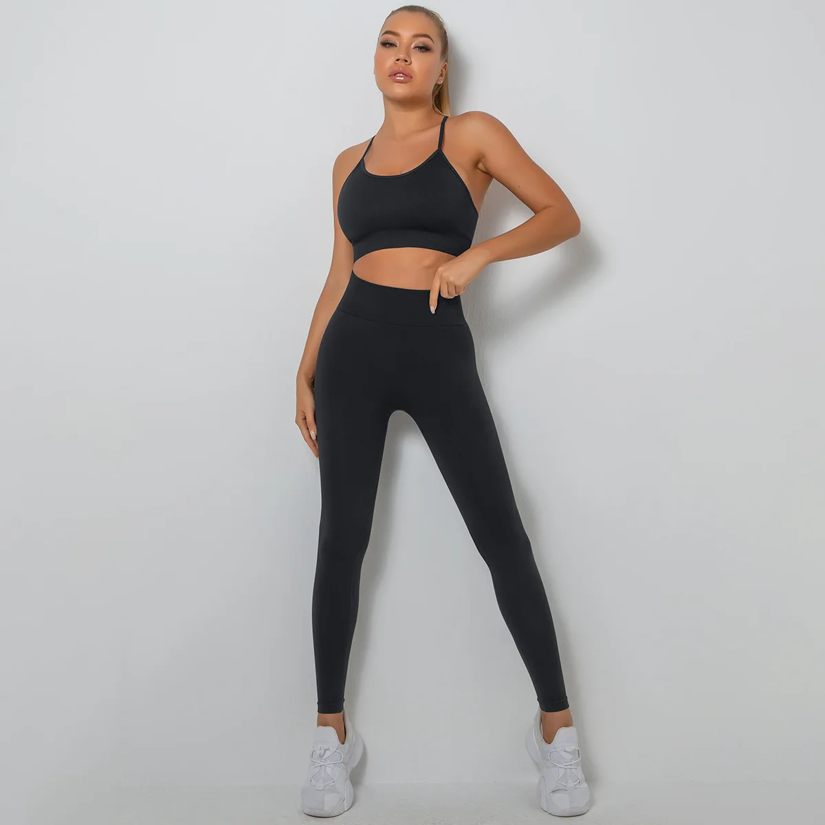 Conjunto De Yoga Sin Huesos Para Gimnasio Y Fitness, Sujetador Deportivo  Para Mujer, Pulovers Transpirables Para Mujer, Ropa Interior Acanalada  Desnuda, Top Corto, Chaleco Sin Espalda, Sujetador De $90,81