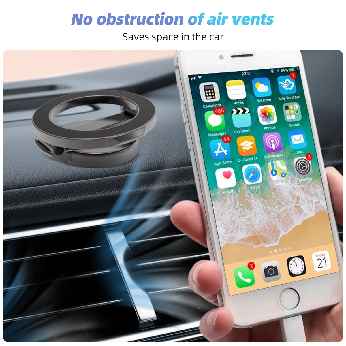 360 Degree Magnetic Car Phone Holder Ring for Car Magsafe Mount Folding Bracket Car for iPhone 14 13 Huawei Xiaomi Magsafe Case