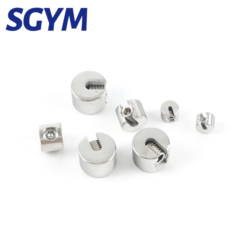 SGYM 10pcs 316 스테인레스 스틸 2/3/4/5/6mm 와이어 로프 그립 중지 소형 단일 피벗 와이어 케이블 로프 클램프