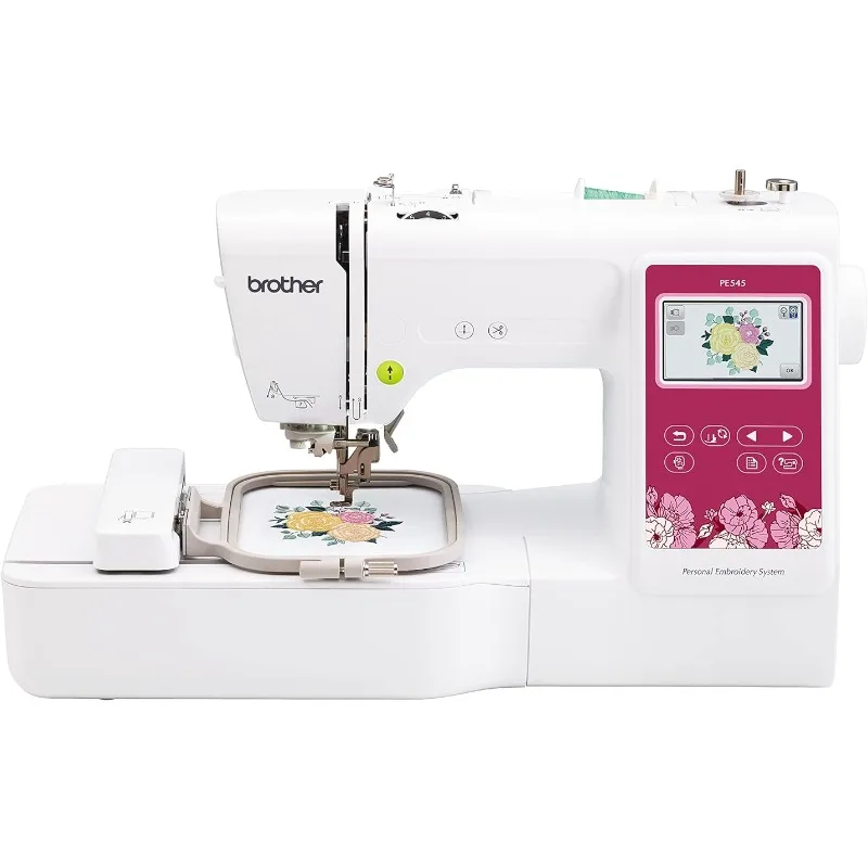 

Brother PE545 Embroidery Machine, Wireless LAN Connected, 135 Built-in Designs, 4" x 4" Hoop Area, Large 3.7" LCD Touchscreen