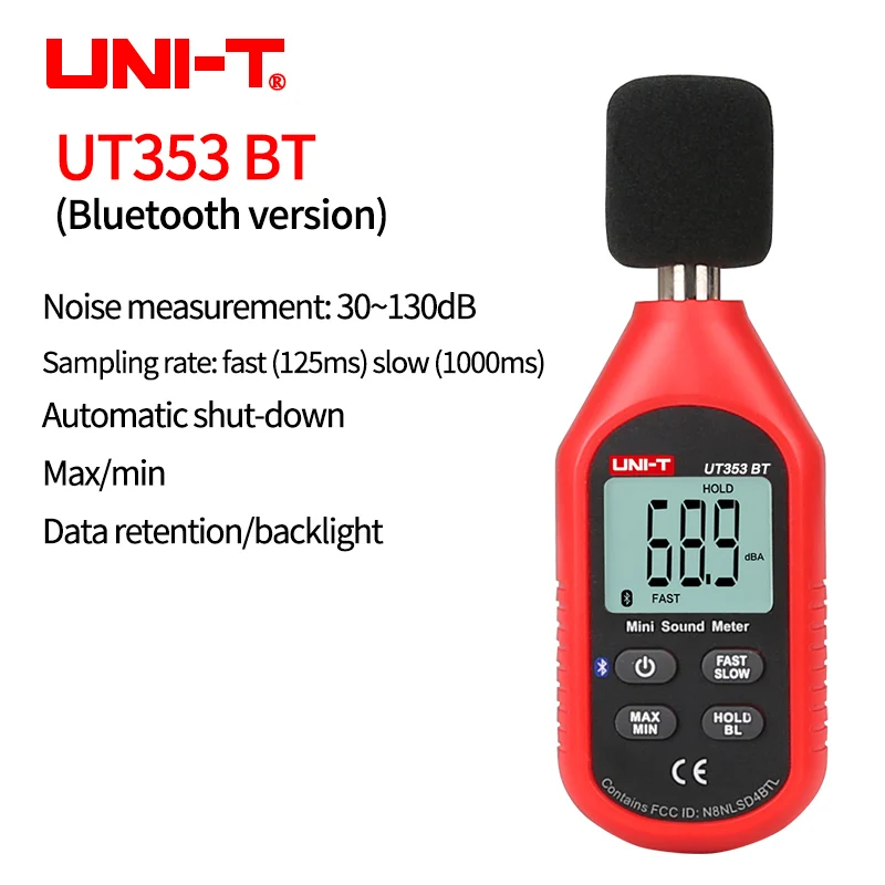 UNI-T UT353BT Mini Sound Level Meter/Bluetooth Communication LUX Digital Light Метр Industrial/Household Noise Метр, 2