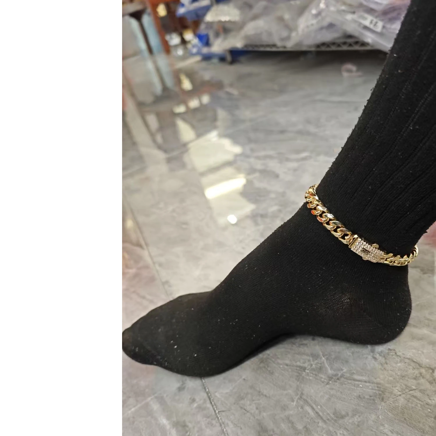 Silver Anklet Bracelet Ankle Chains Cubic Zirconia Anklet Beads Anklet Fashion Accessories Men and Women Anklets Foot Jewelry Party Gift Anklet 23cm/25cm Series
