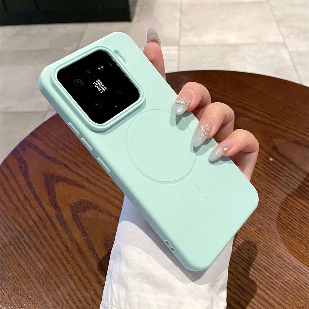 Luxury Matte Magnetic Phone Case with Wireless Charging and Shockproof Camera Bumper Cover