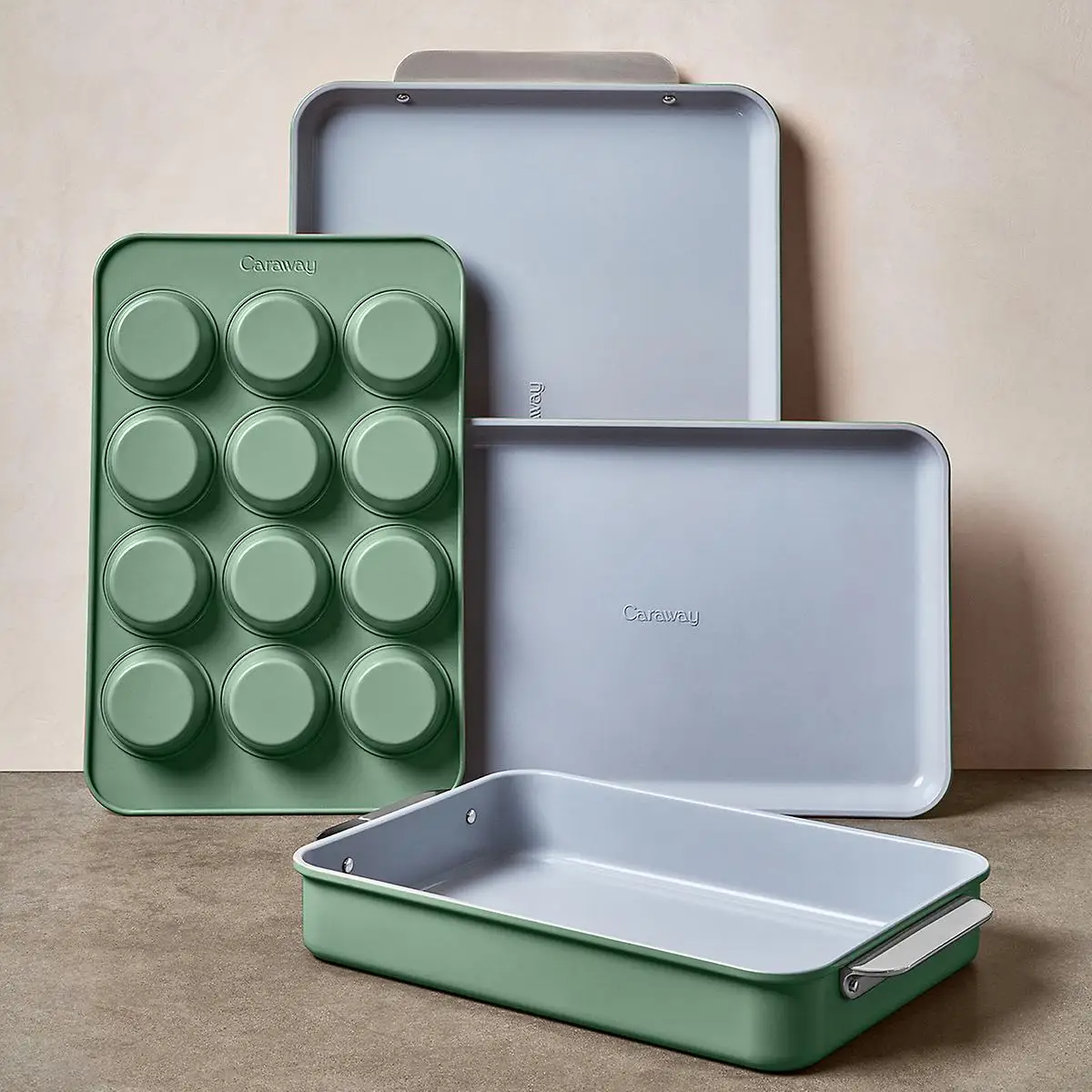 

Caraway Home Ceramic Mini Bakeware Set Sage Set of 5