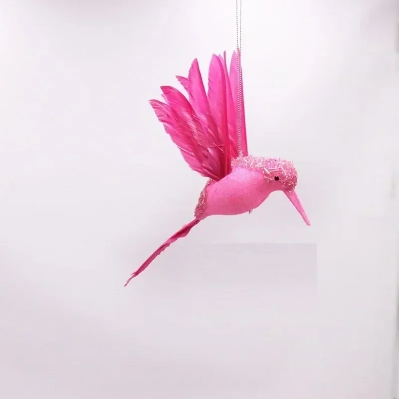 Hummingbird Simulation Bird Fake Foam Animal Simulation Feather Bird Model Artificial Pigeon Bird Shape Christmas Tree Pendant