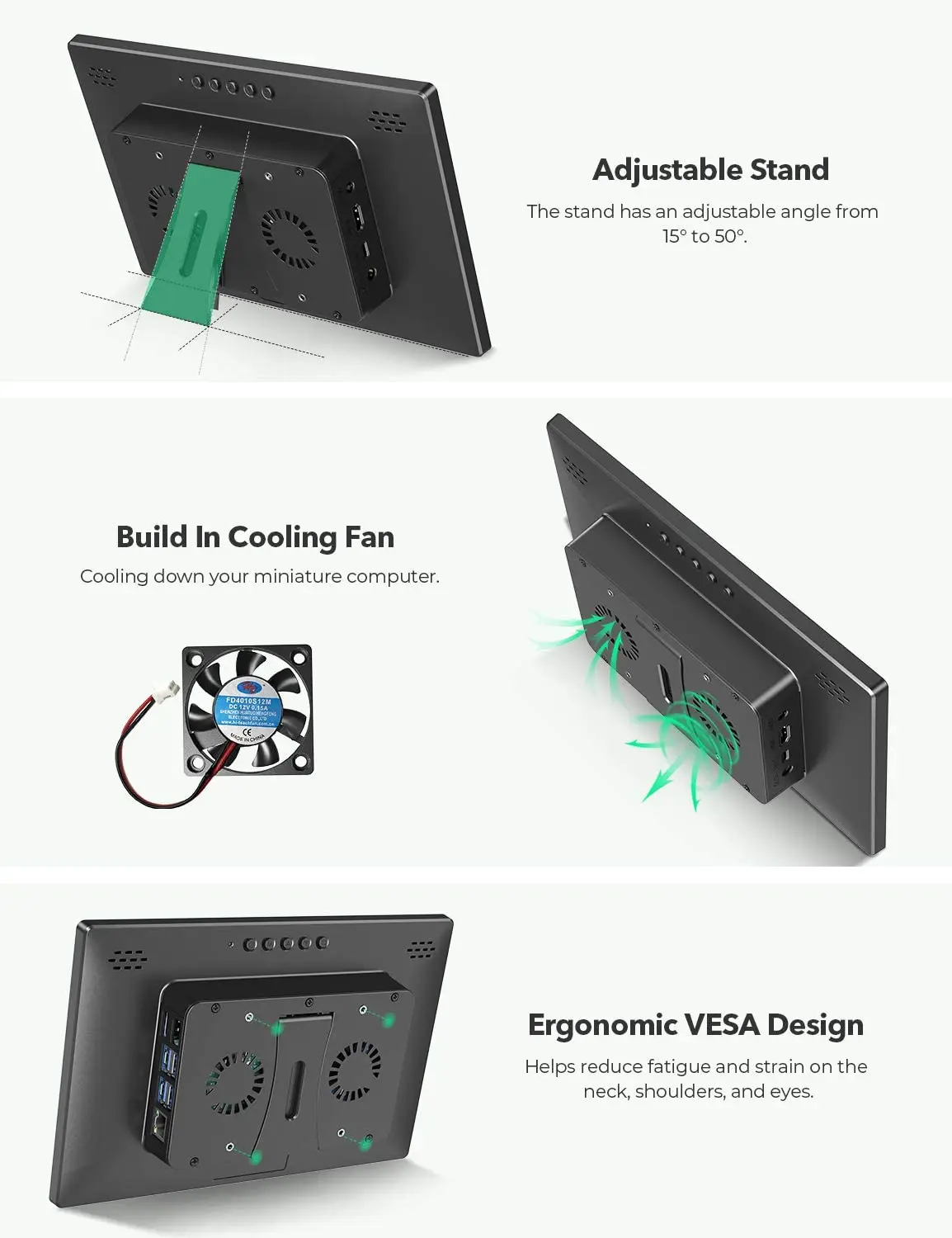 EVICIV   4 ̽, ġ ũ ޴ ,  2 3 4 HDMI IPS ÷, PC Ʈ XBox PS 10 ġ
