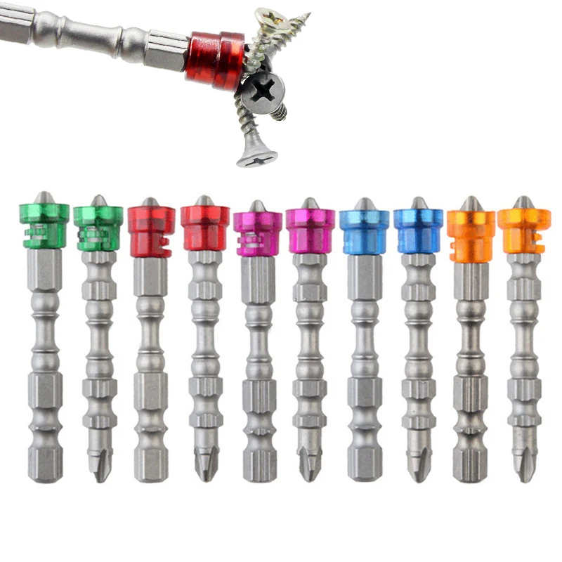 

5Pcs S2 PH2 Alloy Phillips Single Head Magnetic Screwdriver Bits Anti-Slip 1/4 Inch Hex Shank Drywall Electric Screwdriver Tools