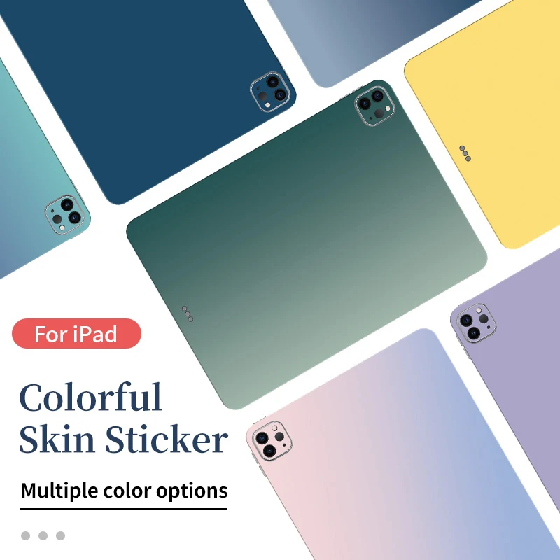For iPad 10 sticker case Pro 11/12.9 9th Air 2/3/4 10.5 Mini 6 10.2 9.7 5/6th color Cover Funda discoloration, ipad sticker