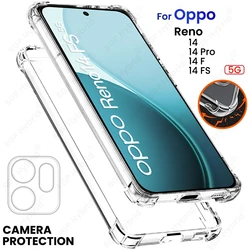 Crystal Clear Shockproof Silicone Back Cover for Reno14 F 5G (Transparent)