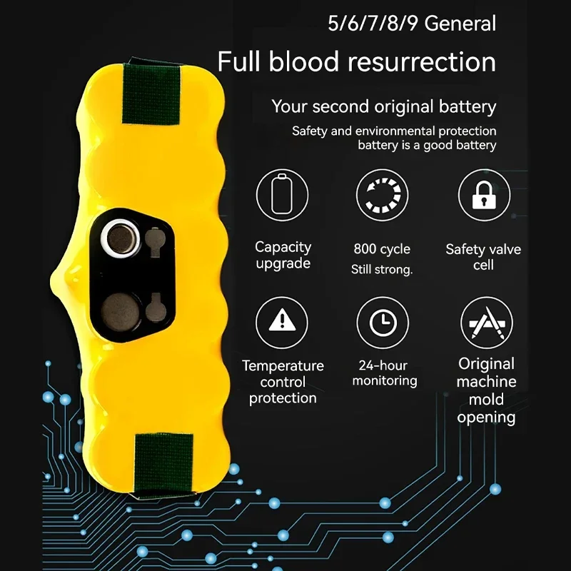 14.4V 3000mAh 4500mAh 6000mAh Sweeper Battery, for the full range of iRobot sweepers，For  iRobot 770 860 620 780 880 870,ect - 5