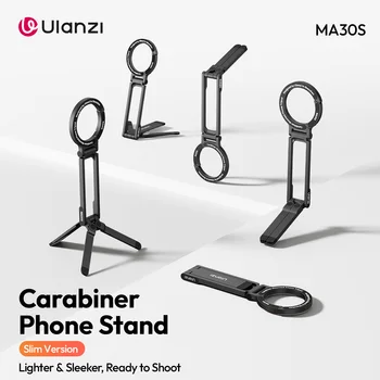 Ulanzi MA30S Carabiner Phone Stand Slim Version Dual-Sided Magnetic Handheld Desktop Stand Mode for Phone Outdoor Photography