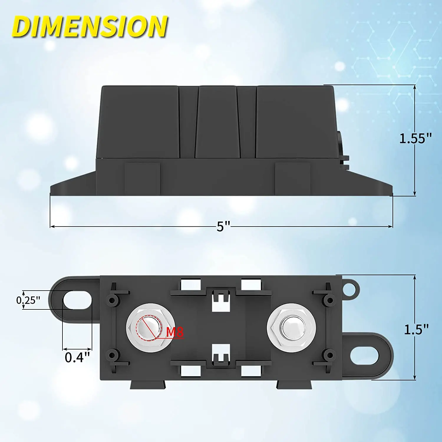 fuse holder car fuse holder MEGA Fuse Block ANL Bolt-on Blade Fuse Holder Flat Type For Car Boat Motorcycle 80A 100A 125A 150A 175A 200A 250A 300A 1PC