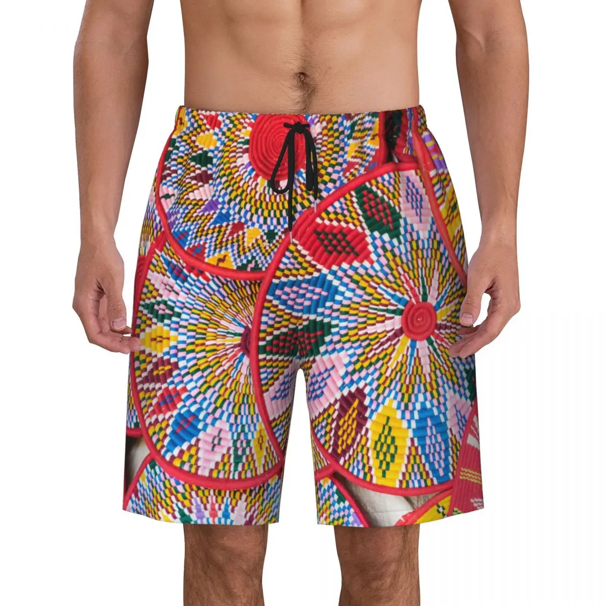 

Ethiopian Habesha Art Print Men's Swim Trunks Quick Dry Swimwear Beach Board Shorts Boardshorts