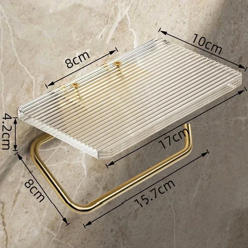 Toilet Paper Holder with Shelf No Punching Acrylic Roll Paper Holder Tissue Hanger Bathroom Accessories toilet paper holder toilet roll holder tissue holder