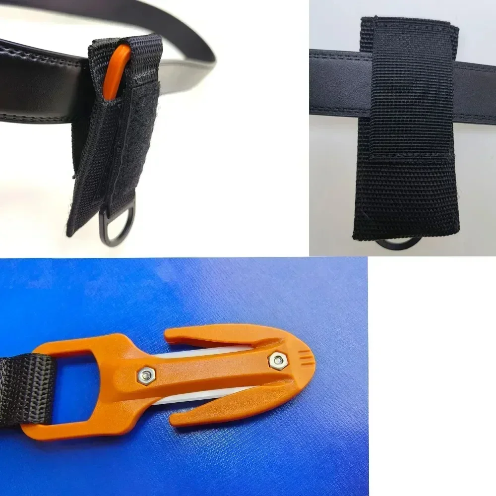 Diving Knife Carbon steel Blade Scuba Diving Cutting Special Knife Line Cutter Underwater Knife Spearfishing Sheath Safety Emergency Holder