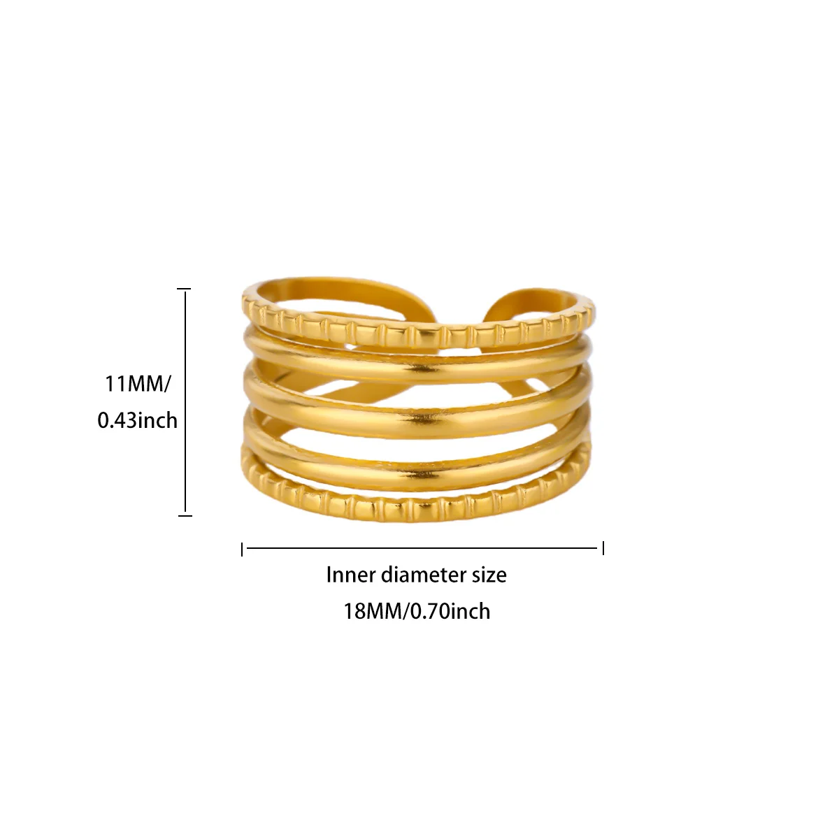 Geometric Multi-Layer Ring for Women