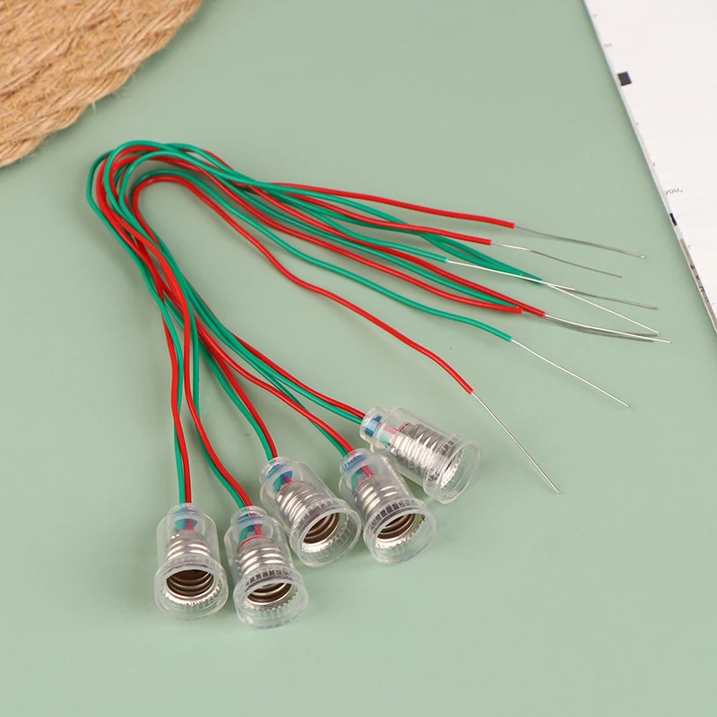 Lamp Holder 5Pcs Universal E10 Lamp Holder With Wire Small E10 Base Experiment Teaching Instrument Base Adapter