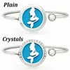 Heart Tree 25mm Crystals Locket Diffuser Bangle Stainless Steel Aromatherapy Bracelet Perfume Locket Bracelet Free 10 Pads 1