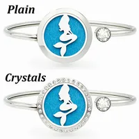 Heart Tree 25mm Crystals Locket Diffuser Bangle Stainless Steel Aromatherapy Bracelet Perfume Locket Bracelet Free 10 Pads 1