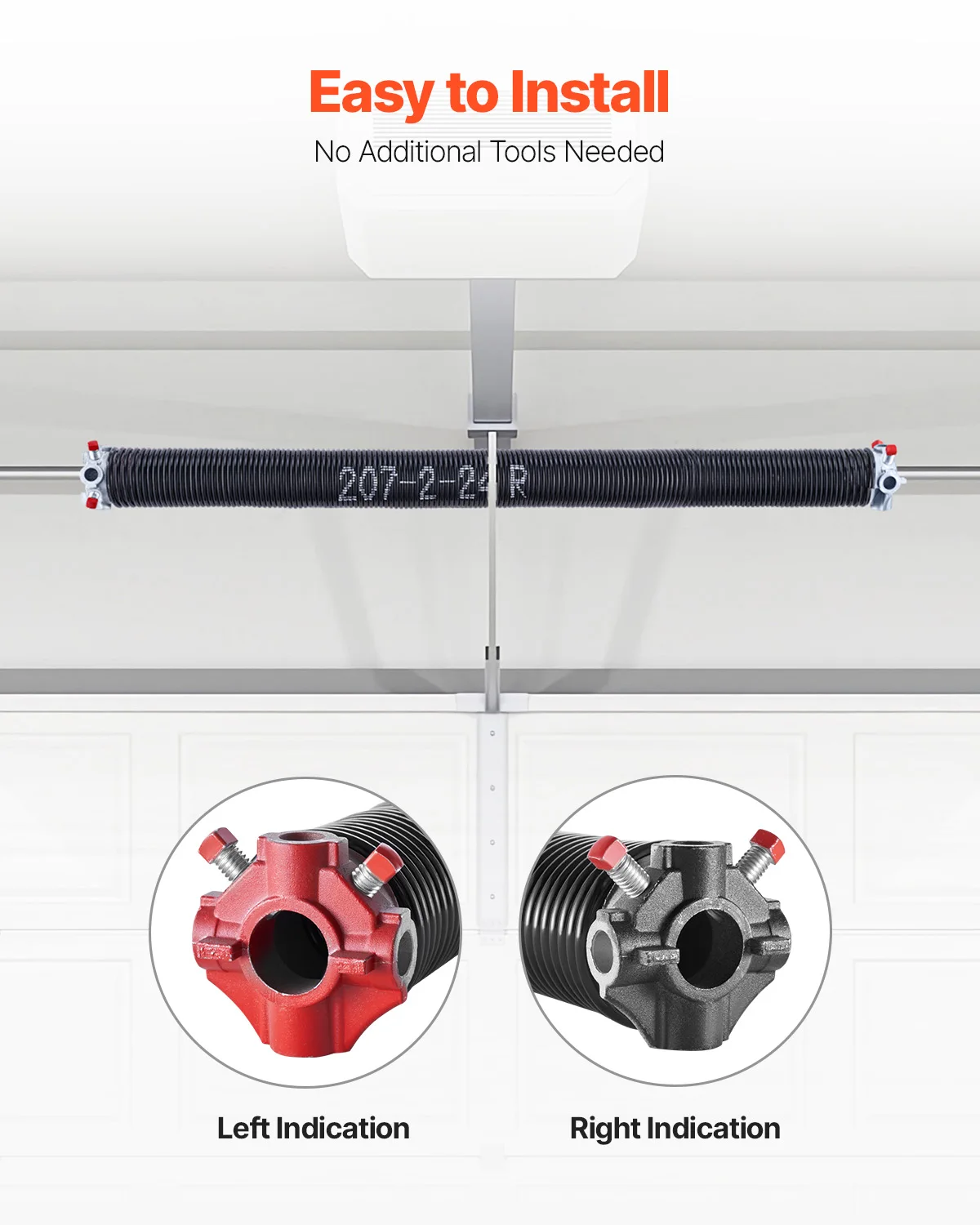 Black Garage Door Torsion Springs Pair for Replacement