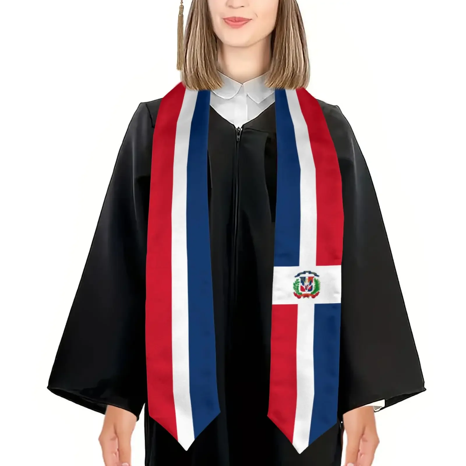 Dominican Republic Flag Graduation Stole Shawl Sash Honor For Study Aboard International Students 3