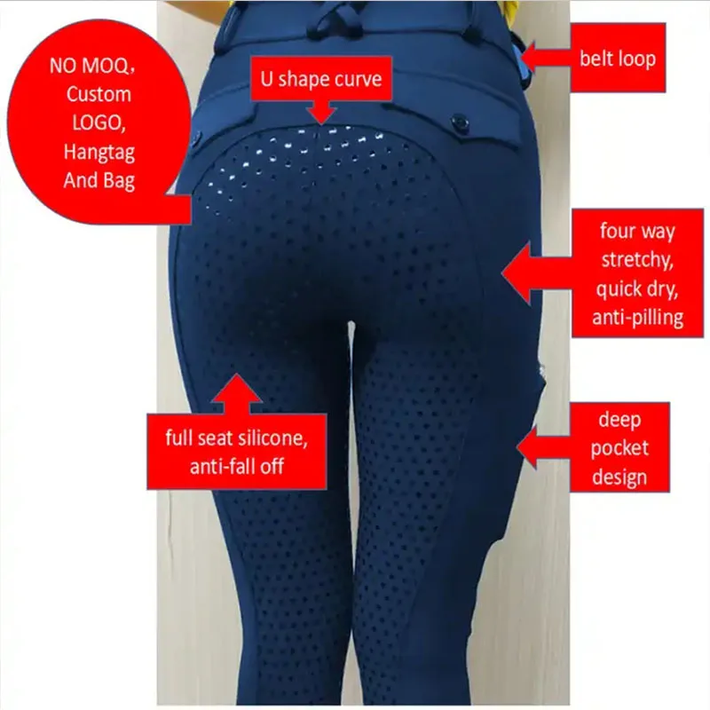 MXLLINA Women Equestrian Clothes Horse Riding Sports Set Full Seat Silicone Breeches Woman Riding Leggings Tops Training Suit 3