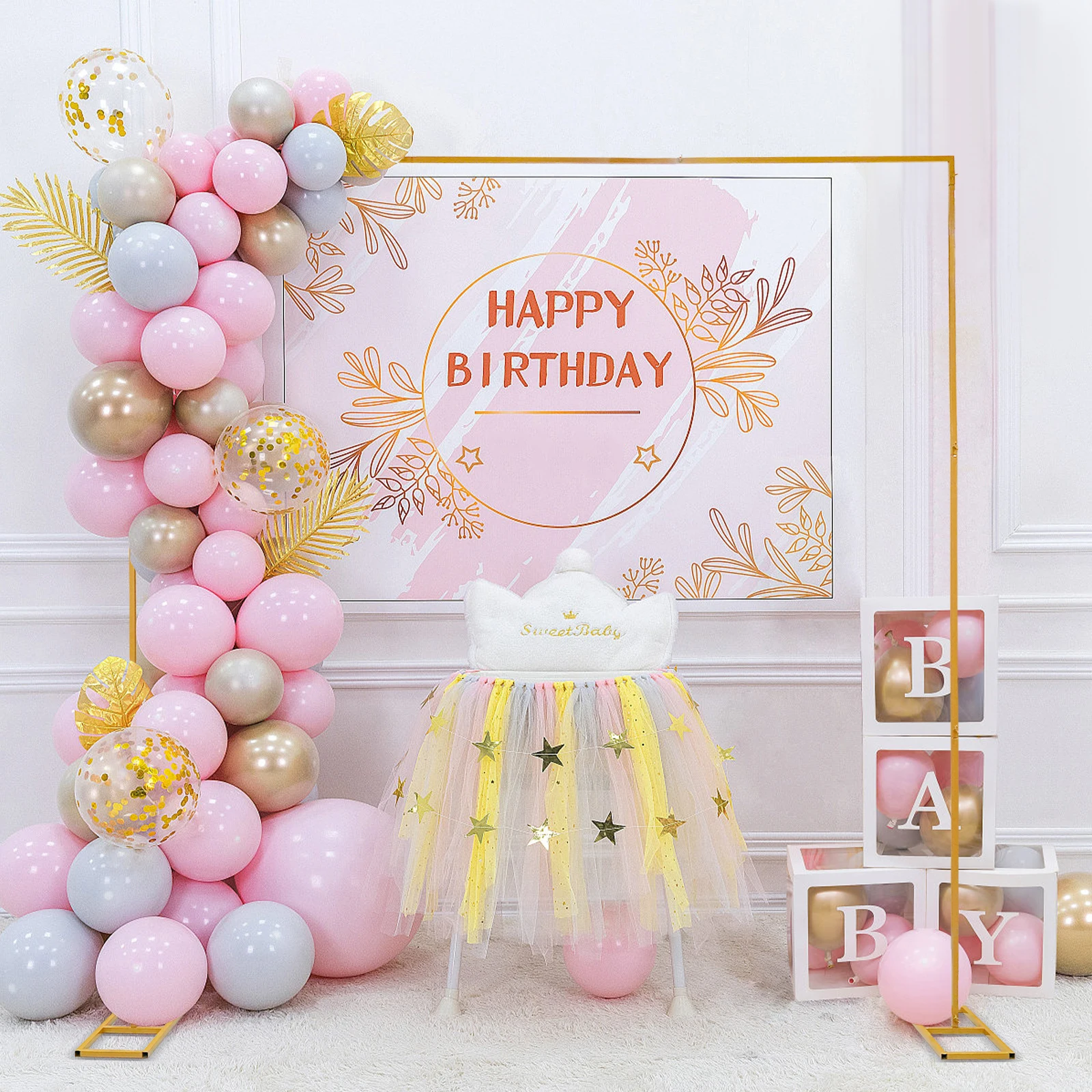 3*3m Gold Wedding Arch Backdrop Stand For Wedding Decoration