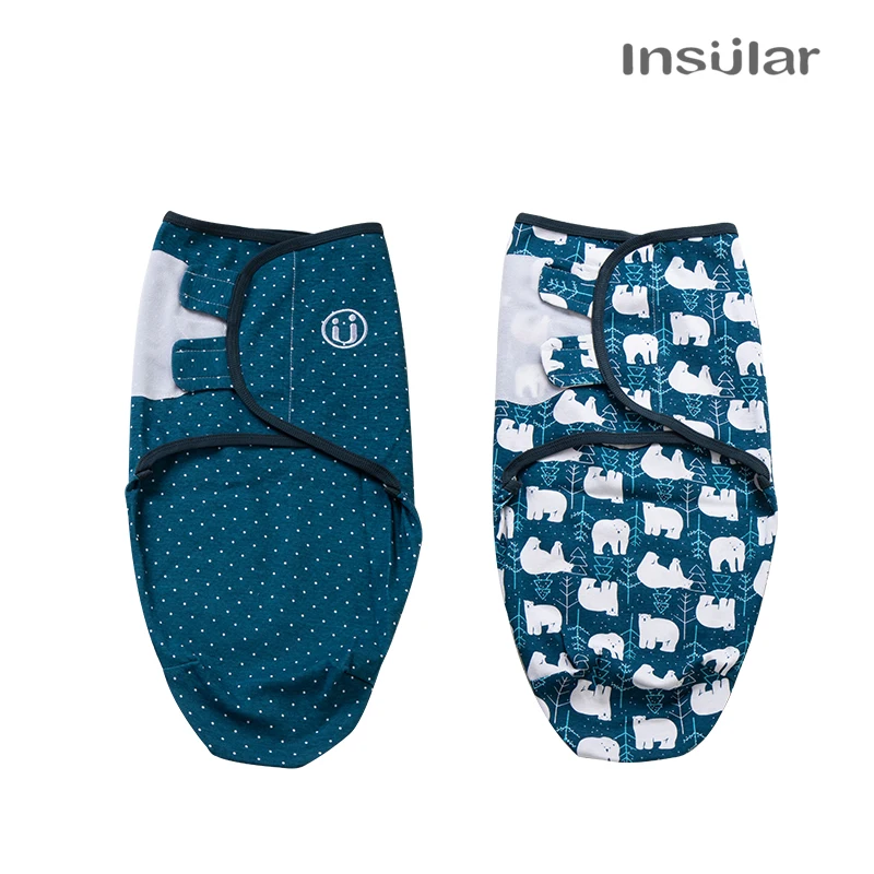 Insular 2 pcs/set Baby Sleeping Bag Cocoon Newborns Infant Cotton Knit Baby Swaddles Wrap Blankets Sleep Sack For 0-7 Months
