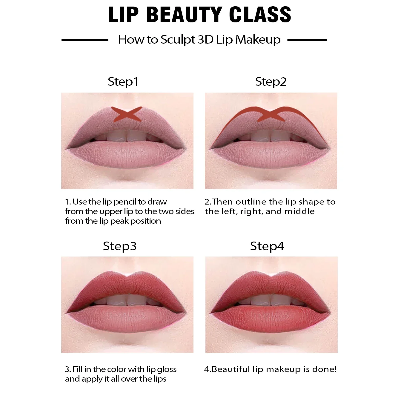 14 Color Nude Matte Lipstick Pencil Long-lasting Waterproof Lip Pencil High Pigmented Lip Liner Makeup Tool