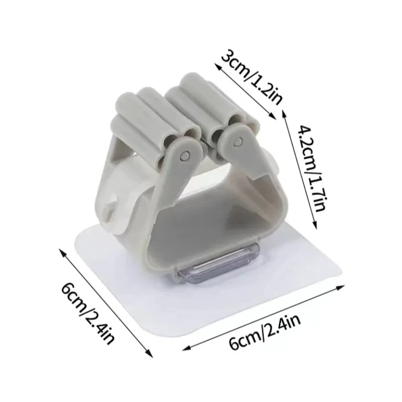 Wall Mounted Mop Organizer Holder Adhesive Broom Hanger Hooks Bathroom Kitchen Storage Racks 2/4/5/10Pcs