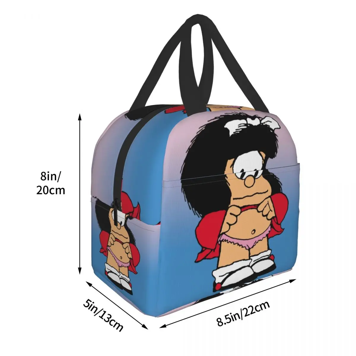 Funny Mafalda Thermal Insulated Lunch Bag Women Quino Comic Resuable Lunch Container for School Office Multifunction Food Box