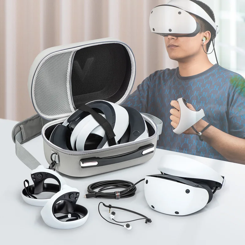 

Портативная дорожная сумка для хранения VR-гарнитуры для PSVR2, брикет для переноски с ремешком на плечо, защитный бокс EVA для аксессуаров PS VR2