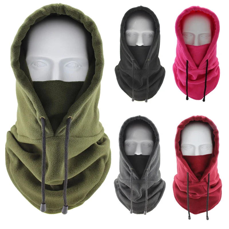 New Full Face Cycling Mask Fleece Ski Winter Windproof Cap Outdoor Sports Bib Cold Padded Hood Mask Motorcycle Neck Helmet Hat