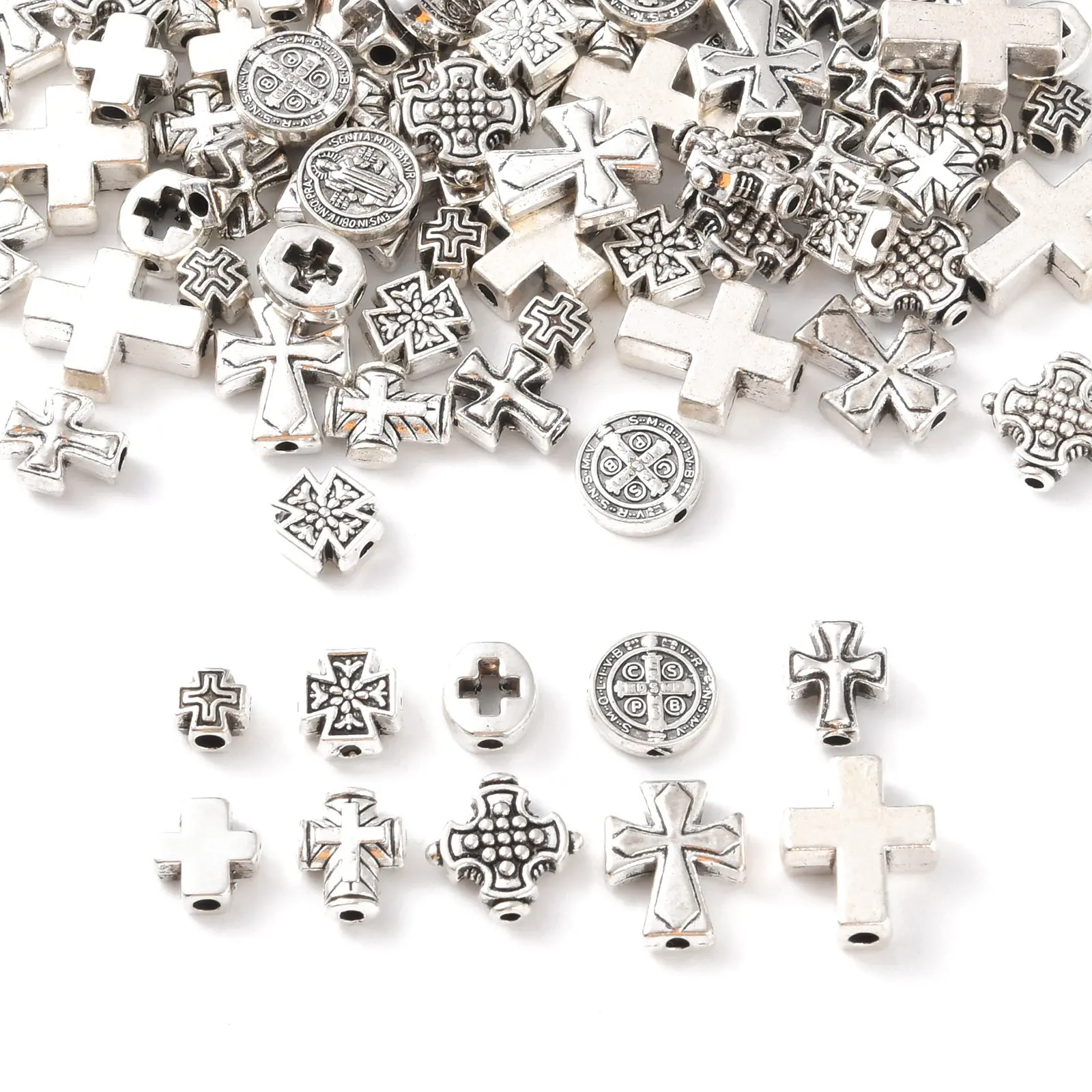 PH PandaHall 60pcs Perline Europee In Lega Di Zinco Tibetana - Foto 12