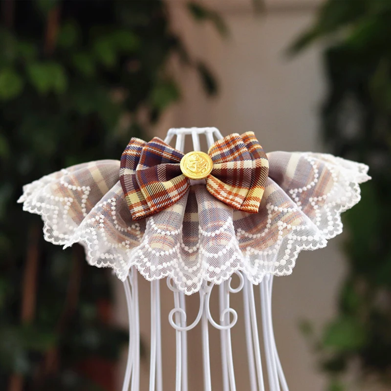1PC Cute Pet Lace Bib Saliva Towel With Bow Lattice Flower Cat Dog Pet Necklace Decoration Collar Bandana Pet Accessories Hot 3