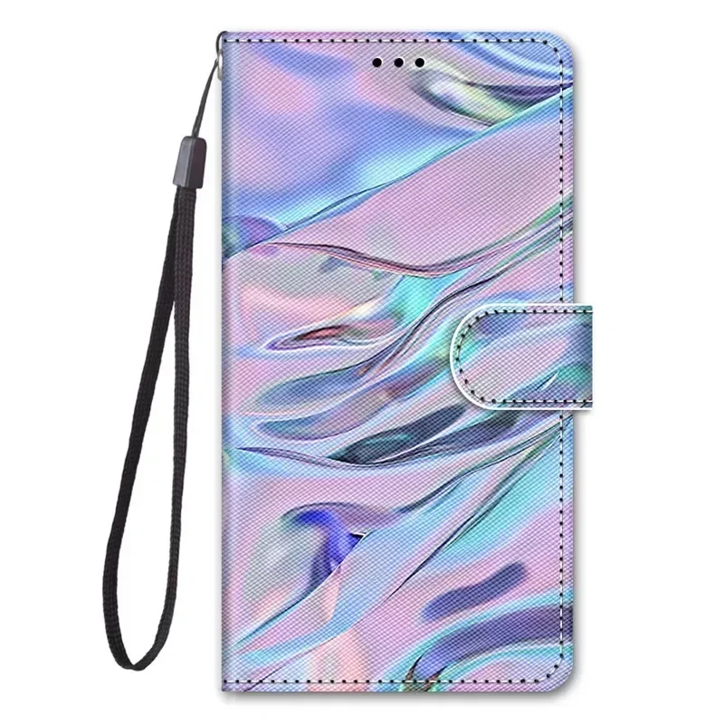 Cat Animal Painted Wallet Book Stand Phone Case