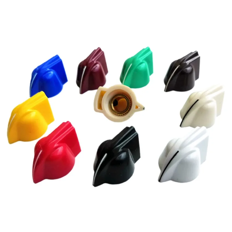 

Bakelite Chicken Head Knob Effector Electric Guitar Potentiometer Cabinet Knob 23X14mm Inner Hole 6.4mm 5PCS