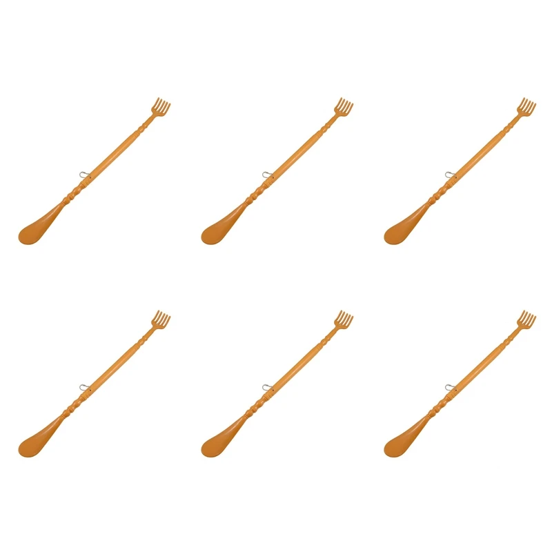 

6X Brown Plastic Handle Back Scratch Helper Massager 48 Cm